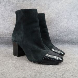 1901 Shoes Womens 6.5 Booties Block Heel Patent Cap Toe Leather Whitaker Classic